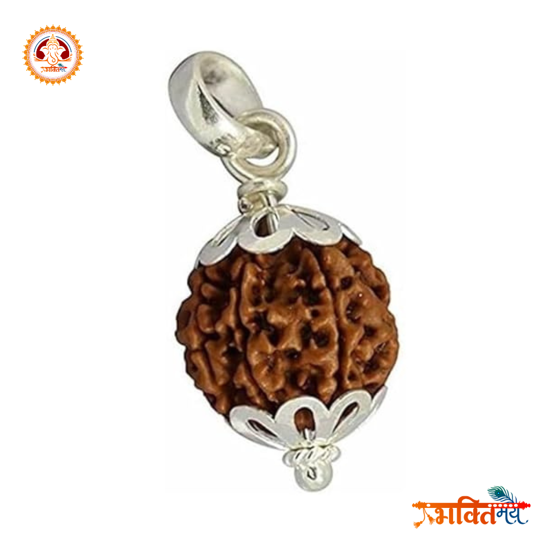 Energized (Abhimantrit) 5 Mukhi Rudraksh with Silver Cap