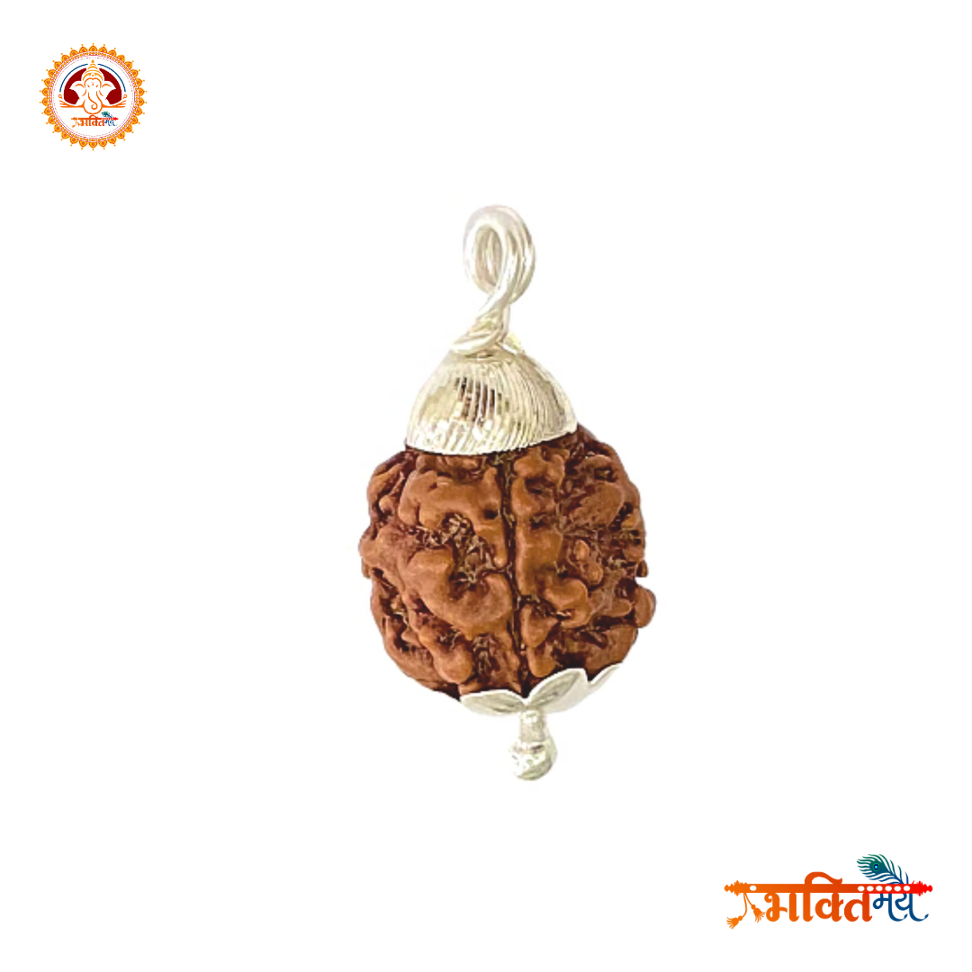 Energized (Abhimantrit) 3 Mukhi Rudraksh with Silver Cap