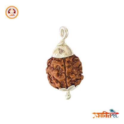 Energized (Abhimantrit) 3 Mukhi Rudraksh with Silver Cap