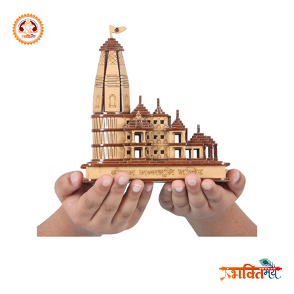 Wooden Ram Mandir Spiritual Divine Model (8-inch)