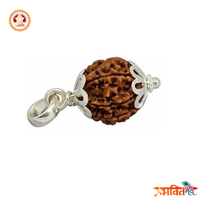 Energized (Abhimantrit) 5 Mukhi Rudraksh with Silver Cap