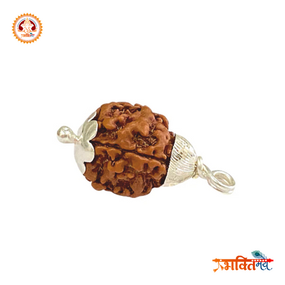 Energized (Abhimantrit) 3 Mukhi Rudraksh with Silver Cap