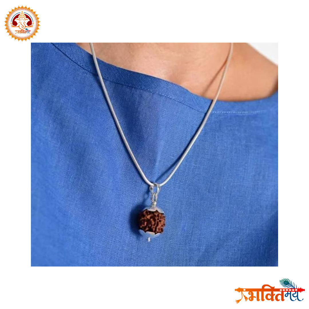 Energized (Abhimantrit) 5 Mukhi Rudraksh with Silver Cap